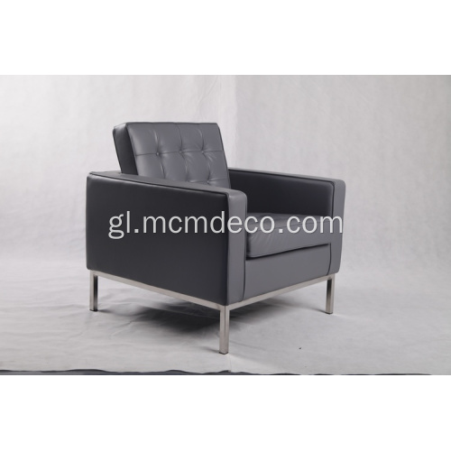 Sofá de montículo de coiro gris